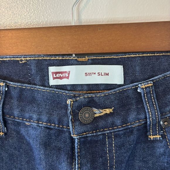 Levi’s 511 Slim Boys Jeans Dark Blue Denim Pants Sz 14 Regular 27x27 - Picture 3 of 6